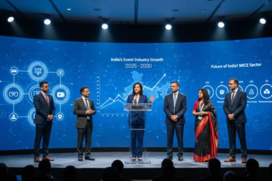 Indian event industry CEOs discussing leadership strategies and future trends in exhibitions and events