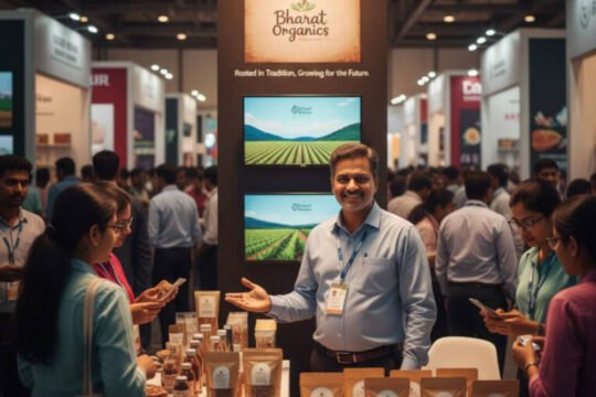 Regional MSME showcasing products at an exhibition and attracting national-level business attention