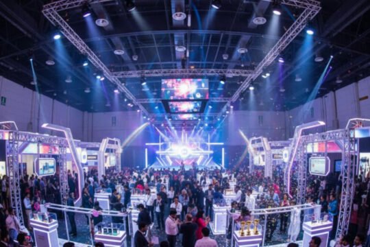 Highlights of India’s biggest exhibitions in 2025 featuring crowded venues, product launches, and engaging brand activations