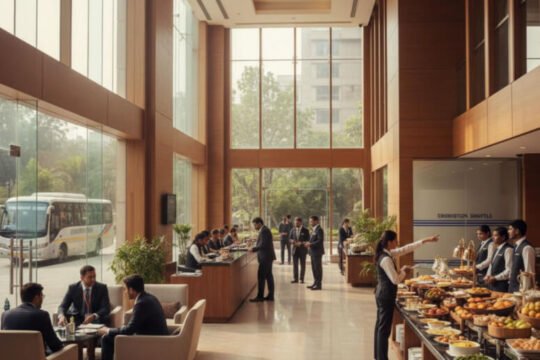 Hotel staff preparing rooms and managing bookings ahead of a busy exhibition season in major Indian cities