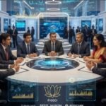 ndustry associations influencing the future of Indian exhibitions in 2026 with business networking, exhibition halls, and growth symbols