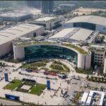 Architectural rendering of 2026 exhibition infrastructure expansions including Yashobhoomi Phase 2 and IECC Pragati Maidan modern halls.